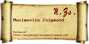 Maximovics Zsigmond névjegykártya